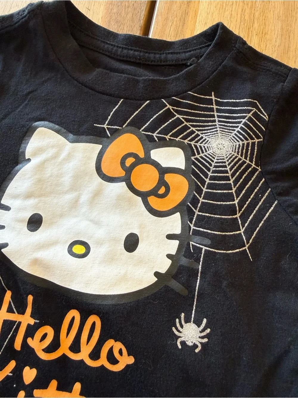 Hello Kitty Sanrio Halloween Spiderweb Black Tee 2T